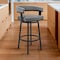 Armen Living Lorin 30" Bar Height Swivel Bar Stool in Black Finish and Gray Faux Leather LCLRBAMBVG30 - alternate 6
